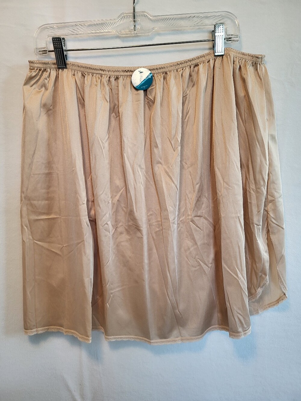 Vanity Fair Beige Half Slip Petticoat Skirt With Side Slit 3X